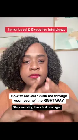 How to Answer “Walk Me Through Your Résumé” Without Sounding Like a Task Manager Most  get this question wrong not because they lack experience, but because they focus on efficiency instead of strategy. Senior-level interviews aren’t about listing roles. They’re about revealing how you lead, think, and move the business forward. If your answer sounds like a job description, you’re being read as supportnot leadership. If your next move depends on how you’re positioned in the room not just what’s on paper start here.  #careeradvice #interview #interviewtips #jobsearch 