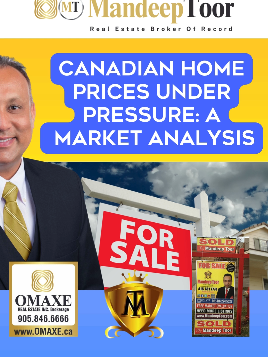 Canadian Home Prices Under Pressure: A Market Analysis 🏠📉 The Canadian real estate market is experiencing a shift. With rising interest rates, tighter lending rules, and changing buyer sentiment, home prices are under pressure in many regions. Whether you're buying, selling, or just keeping an eye on the market, now is the time to stay informed. For more discussion and personalized insights, please call Mandeep Toor at OMAXE Real Estate Inc. — your trusted partner in navigating today's dynamic housing market. 📞 Call Now: Mandeep Toor Realtor 📍 Brokerage: OMAXE Real Estate Inc. #CanadianRealEstate #RealEstateCanada #MandeepToorRealtor #OMAXERealEstate #TorontoRealEstate #GTAHousingMarket #HomePricesCanada #RealtorCanada #BuyerMarket #HousingMarketUpdate #MississaugaRealEstate #BramptonRealEstate #CondoMarketCanada #RealEstateInvesting #NewMarketTrends Stay ahead of the curve — let Mandeep guide you through every step of your real estate journey! 💼✨#OntarioHomes #RealEstateCanada #MANDEEPTOORSELLSBRAMPTON #mandeeptoorrealty #mandeeptoorsellsbrampton #mandeeptoorsellscaledon