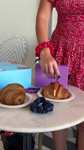 Guess what's hiding in the croissant? 🥐  #scrunchies #silk #justagirl 