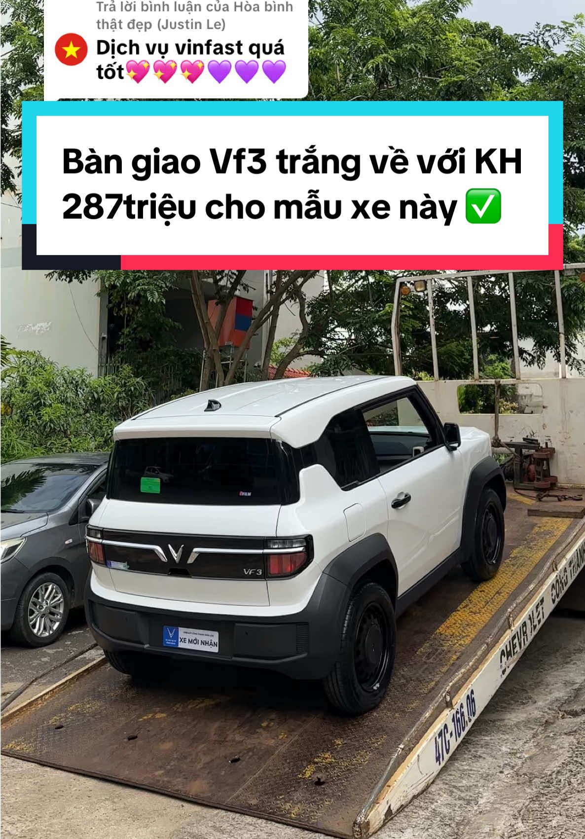 Trả lời @Hòa bình thật đẹp (Justin Le) Bàn giao vf3 trắng về với khách hàng #vinfastdaklak #xedien #vf3 #vinfast 