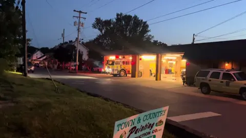 Rescue squad 10 responding to a outside fire 
