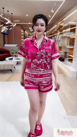 Bộ pijama mặc ở nhà đi ngủ chất liệu lụa latin #pijama #lualatin ##hoatiet #video #viraltiktok #xuhuong 
