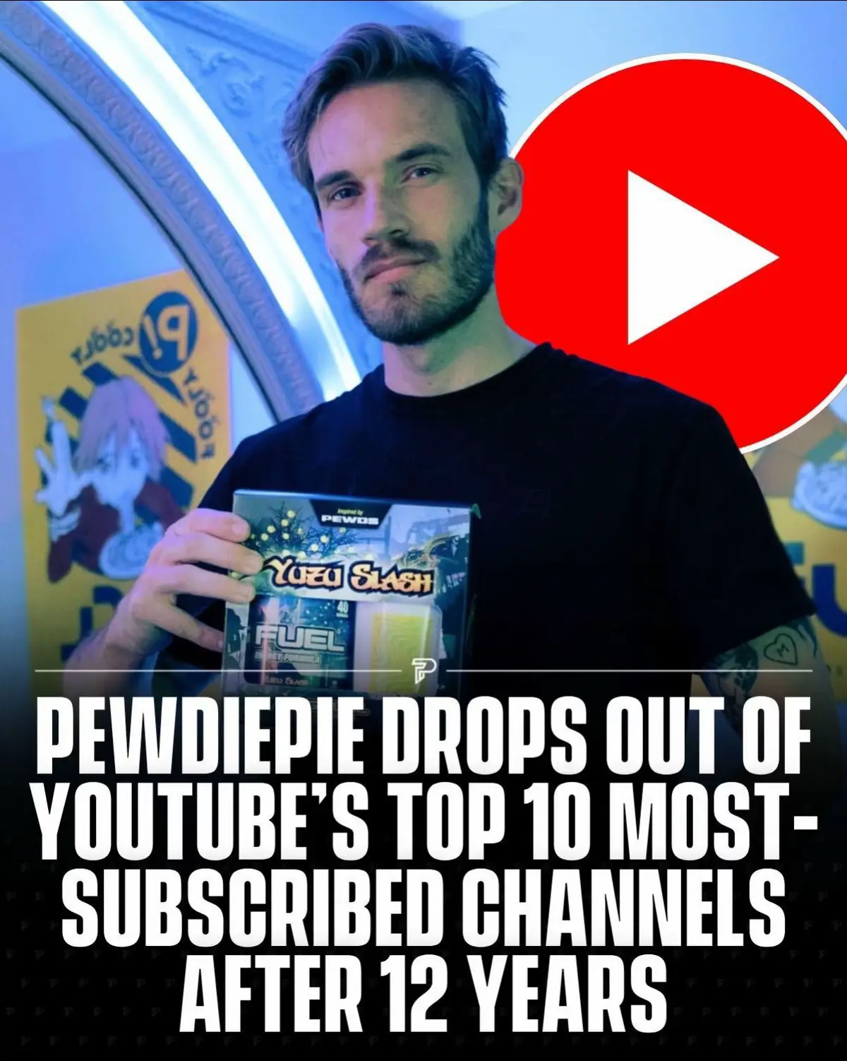 After 12 years in YT’s top 10, PewDiePie has officially dropped to 11, overtaken by South Korean Shorts creator kimpro828. 😮 #RoadTo18M #Pubity 