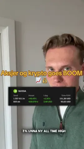 Aksjer og krypto goes BOOM 📈💰 #fyp #trading #crypto #bitcoin #investering #aksjer #krypto 