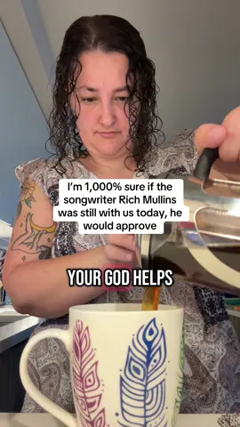 The 90s ragamuffin to 2020s leftist exvangelical pipeline seems real #cover #richmullins #ourgodisanawesomegod #morningcoffee #grwm 
