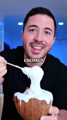 COCONUT SORBET 😍 Ingredients: • 3/4 cup sugar • 1 can coconut milk • 1 can coconut cream • 1 tbsp vanilla extract • Fresh coconut (optional for plating) Preparation: • Blend all ingredients and pour mix into ice cube tray • Freeze overnight until frozen solid • Blend stirring half way (or as needed) until it comes together smooth • Serve and enjoy!