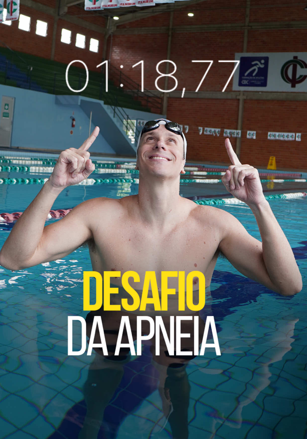 Alerta de Desafio da Apneia! Eu te desafio a fazer apneia comigo. E a marcar nos comentários quantos metros fez. Vai encarar? Eu mandei bem, hem: fiz 100 metros usando a minha nadadeira da \@kpaloa (que você também pode ter, e com desconto usando o meu cupom CESARCIELO12 na compra no site oficial). Mas se lembre sempre, sempre: quando fizer apneia, não ultrapasse o seu limite e nunca esteja sozinho na piscina. Tenha alguém com você. #DicaDeNatação #Natação #Apneia #CesarCielo 