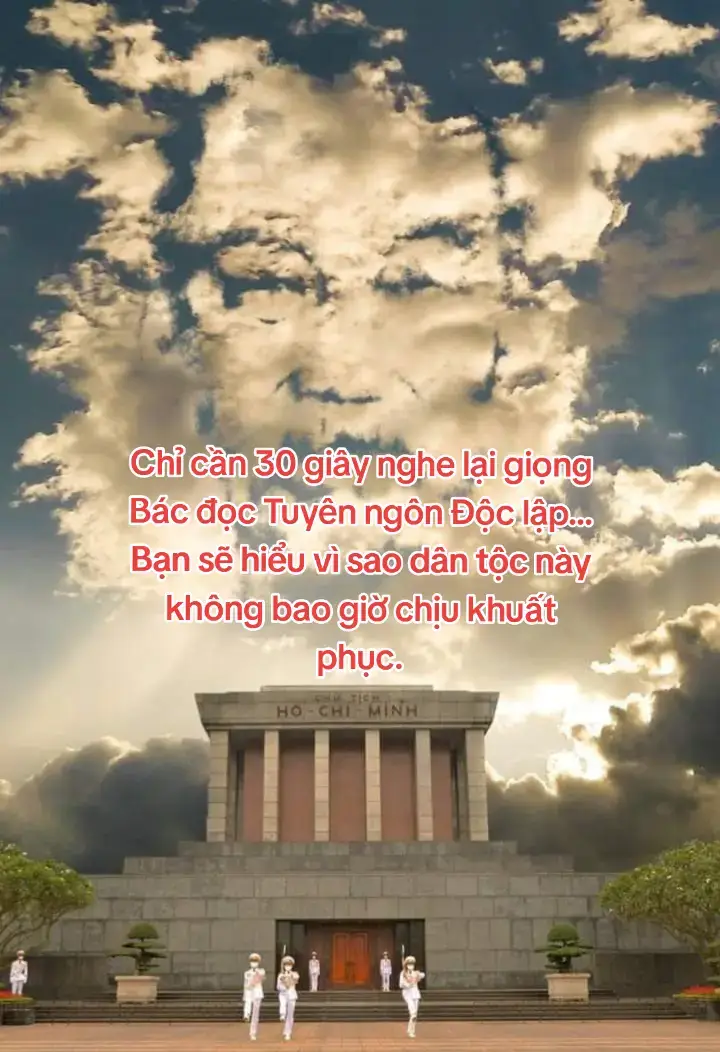 Chỉ cần 30s nghe lại giọng Bác đọc Tuyên ngôn, bạn sẽ hiểu vì sao chúng ta không bao giờ cúi đầu.  #vietnam #hochiminh #BacHo #LichSuVietNam #bantuyenngondoclap #tutuongvinhan 
