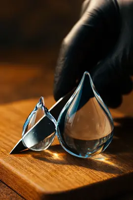 cutting through water droplets(?) #fyp #ASMR #ai #foryou #creatorsearchinsights 