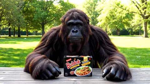 Bigfoot Tucker tries buldak noodles 🍜  #bigfootisreal #sasquatch #bigfoot #Vlog #vlogger #Outdoors 