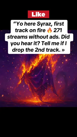 « Yo here Syraz, first track on fire 🔥 271 streams without ads. Did you hear it? Tell me if I drop the 2nd track. ».  #edm #newmusic #fire #electronicmusic 