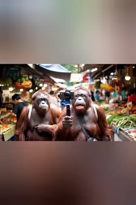 ulfa sama nurul belanja berdua aja gak ngajakin 😂 #tiktok #fyp #ulfa #nurul #animation_1596 #orangutan #animals #ai 