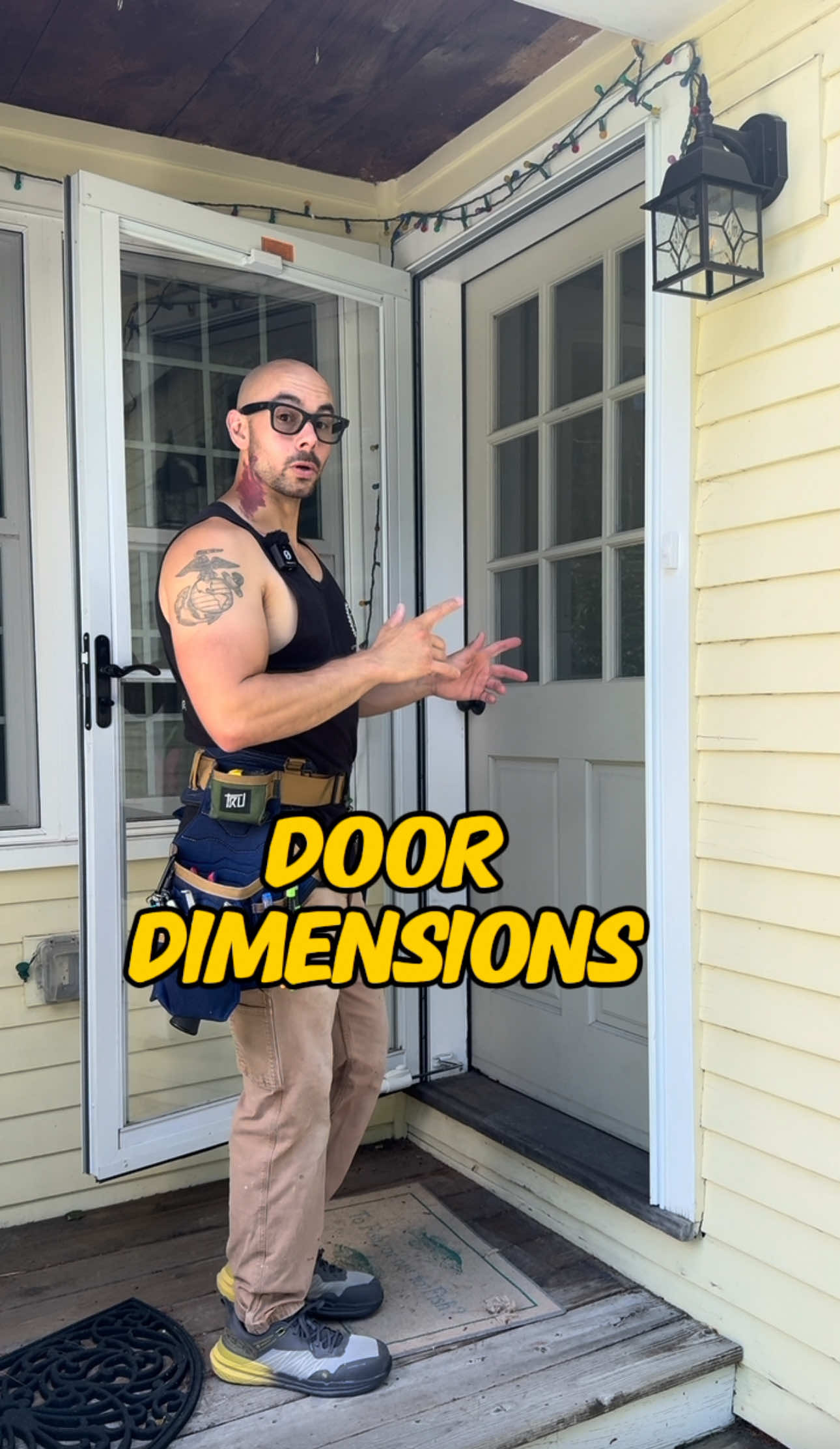 How to measure for a new door. #remodel #construction #homerenovation #bathroom #howto #tools #DIY #carpentry #construction #homeremodeling #hgtv #tooltips #constructiontips #diytools 