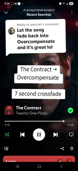 Replying to @wartrac if y'all have any other suggestions pls let me know! tt hasn't been showing me all of my comments so if I haven't gotten to yours yet PLEASE let me know (if you have a suggestion) #twentyonepilots #spotify #crossfade #thecontract #overcompensate #clancybreach 