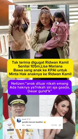 Lisa mariana tak terima digugat balik Ridwan kamil Sebesar 105m!