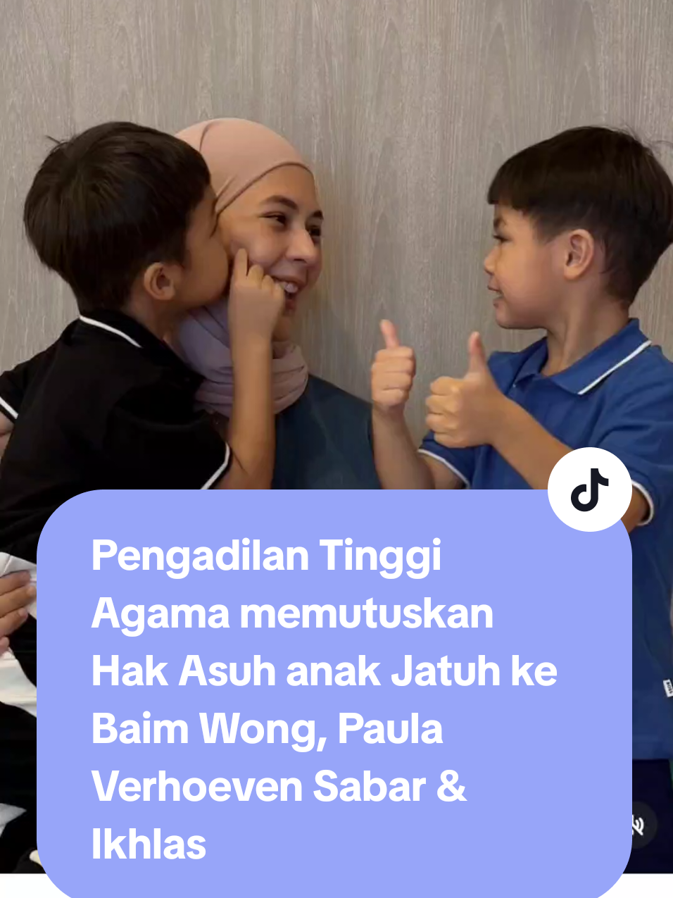 Pengadilan Tinggi Agama memutuskan Hak Asuh anak Jatuh ke Baim Wong, Paula Verhoeven hanya bisa Sabar dan Ikhlas #paula #paulaverhoven #baimwong #baim #baimpaula #kiano #kianotigerwong #kenzo #kenzoeldragowong 