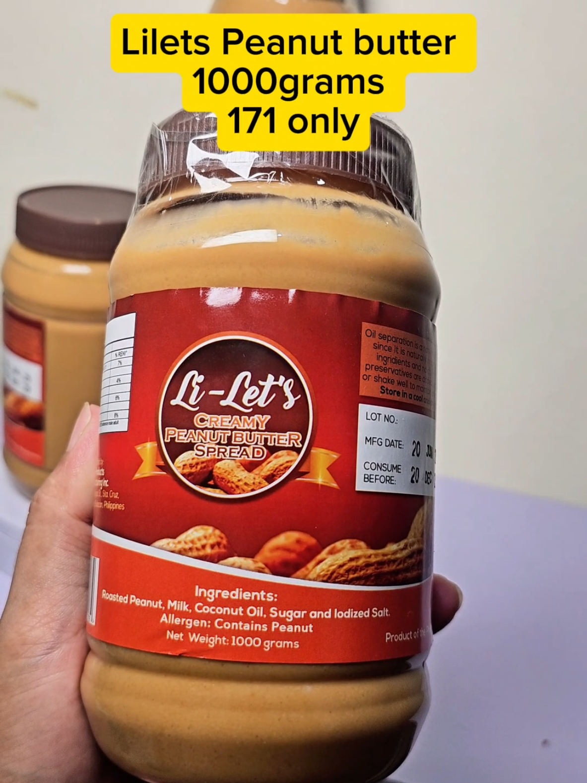 lilets Creamy Peanut butter 1000 grams #liletspeanutbutter #peanutbutter #affordablepeanutbutter 