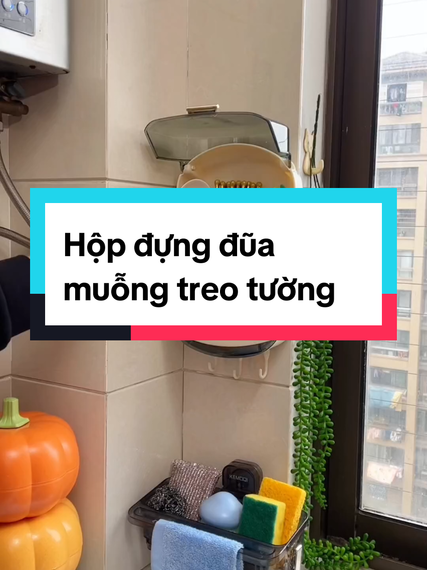 Hộp đựng đũa muỗng treo tường có nắp đậy chống bụi tiện lợi #hopdungduamuong #hopdungdua #giadungtienich #xuhuong 