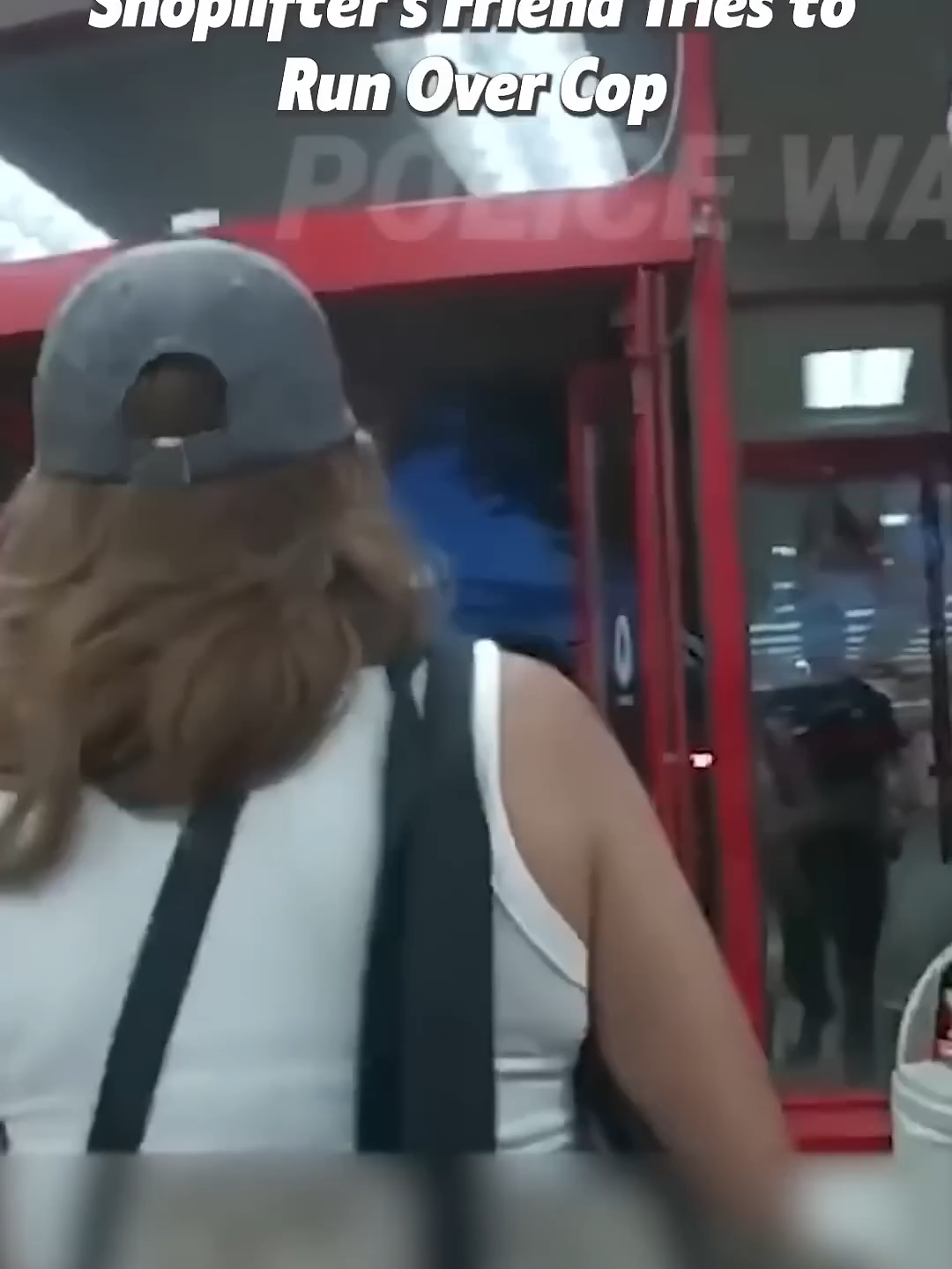 Wild Scene Unfolds as Teen Shoplifters Friend Trie Run Over Cop. Part 2. Full clip in Police Watch