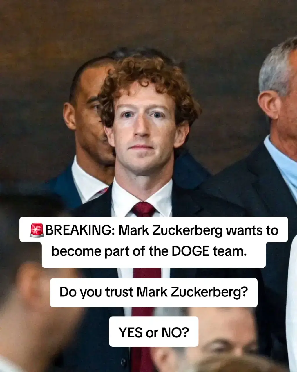 🚨BREAKING: Mark Zuckerberg wants to become part of the DOGE team.    Do you trust Mark Zuckerberg? YES or NO? #elonmusk #elonmusknews #Doge  #us #usanews #USAtiktok #canada_life🇨🇦 #canada🇨🇦 