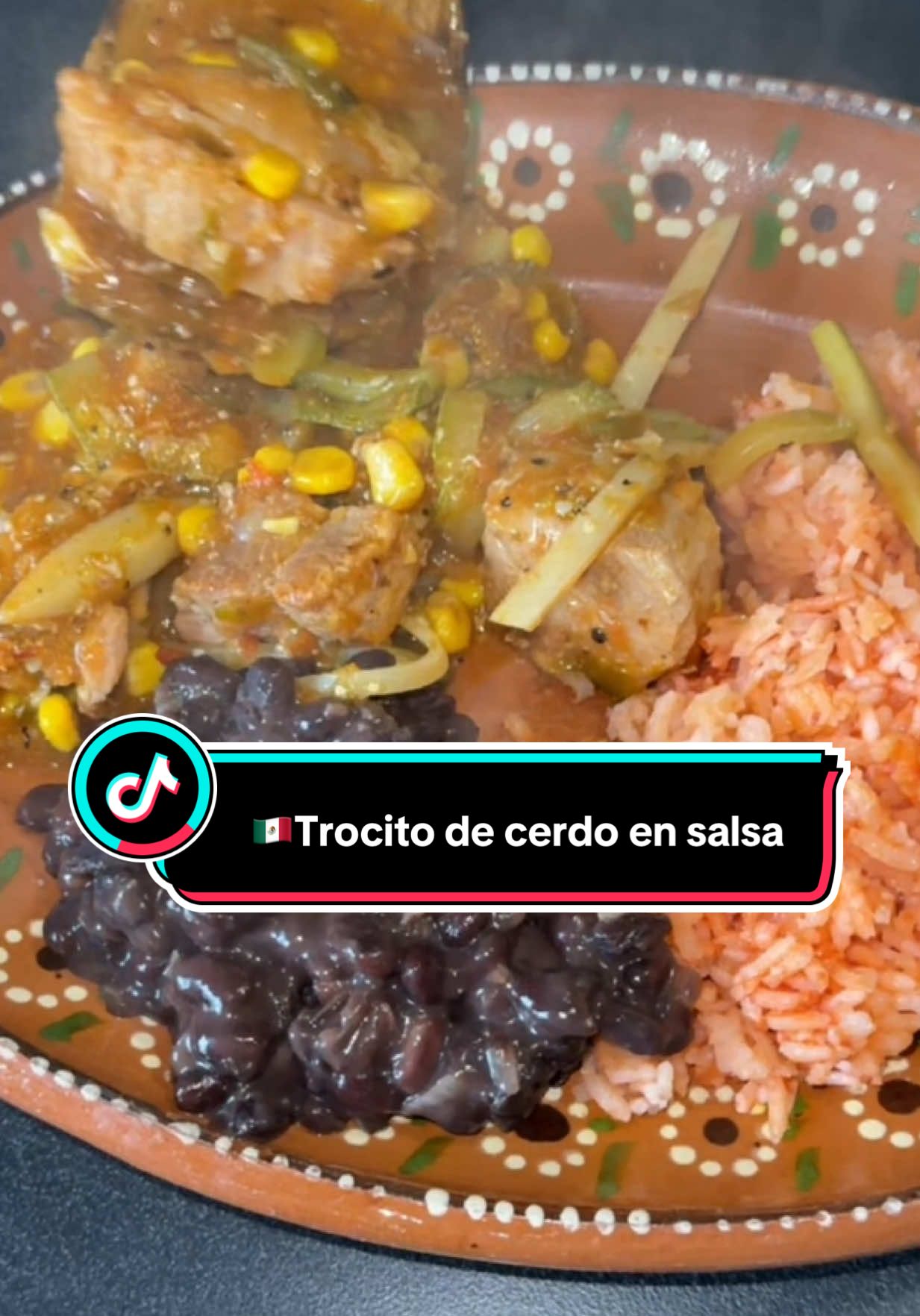 🇲🇽Carne de Cerdo en salsa🇲🇽  Ingredientes: 2 kilos de trocito de cerdo, 4 Jitomates, 6 Tomates, 2 Chiles cuaresmeños, 2 Chiles habaneros, 2 Dientes de ajo, 1/4 de cebolla, Sal de grano, 2 Calabazas en tiras, 1 Papa grande en tiras, 1 Lata grande de granos de elote y Knorr Suiza.  . . . . . #pinchereceta #méxico #carnedepuercoensalsa #comidamexicana #guisados #guisadomexicano #trocitodepuercoensalsa 