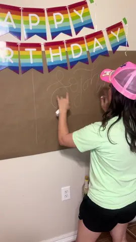 DIY a painted birthday banner part 1! Yall just wait, it turned out SO cute!!!!! And these prep steps were sooo easy!!!  #birthdayparty #birthdaybanner #paintedbanner #birthdaypartydecor #DIY #diydecor #birthdaypartyonabudget #foryou #fyp