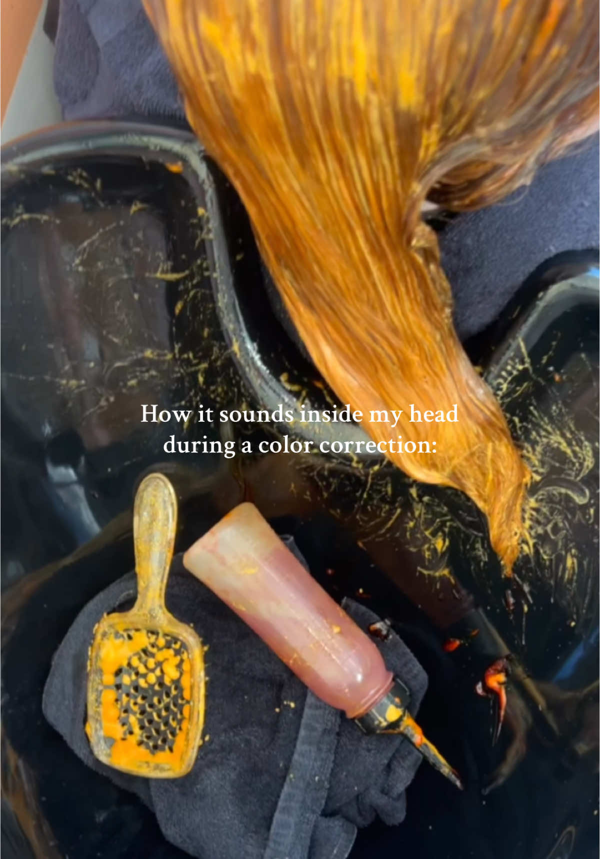 BUT soooo worth it in the end #colorcorrection #hairstylist #hairstylisthumor #hairstylistlife #haircolorcorrection 