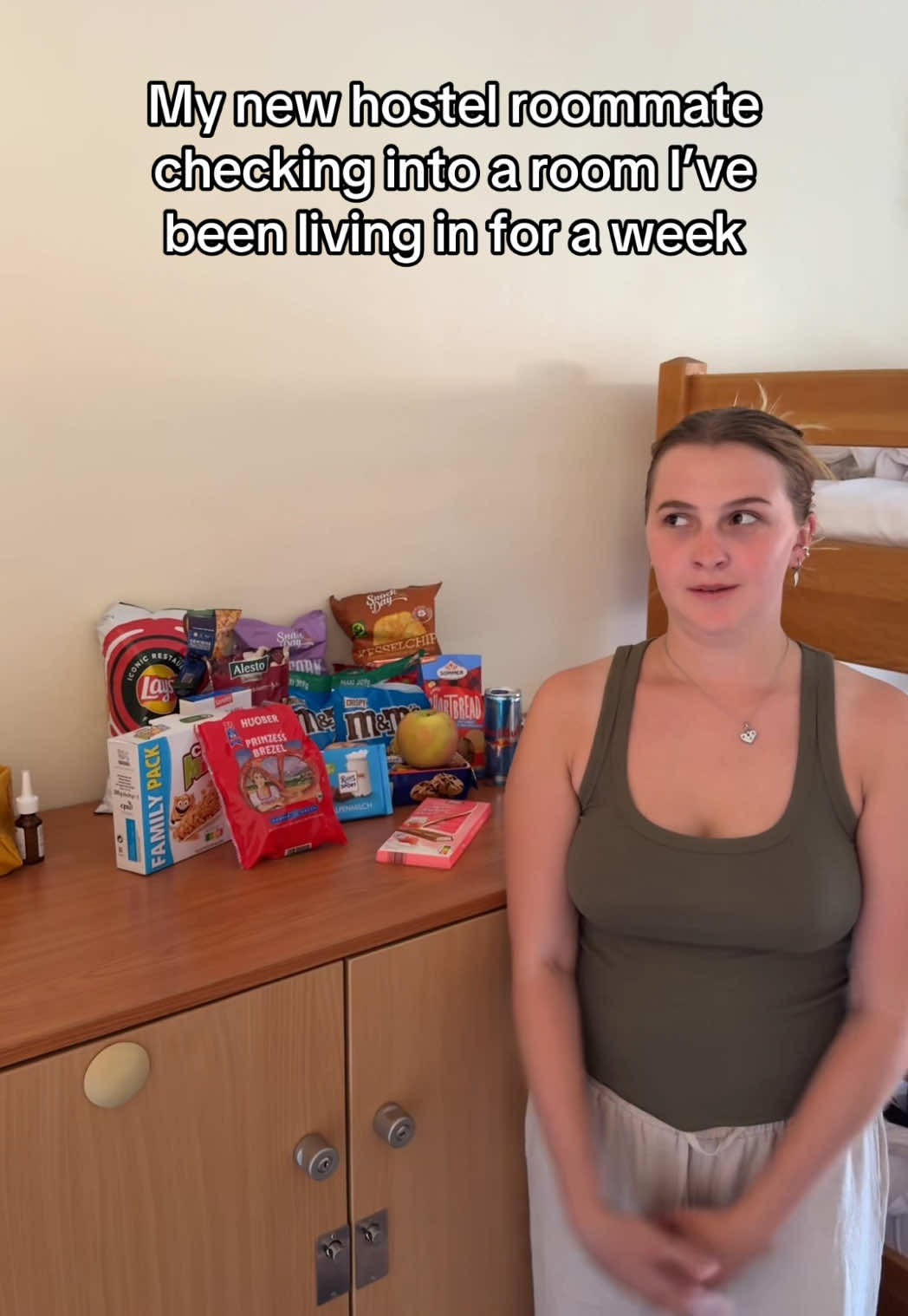 I’m prepared for any snack craving 🫡 #travel #hostel #hostellife #eurosummer 