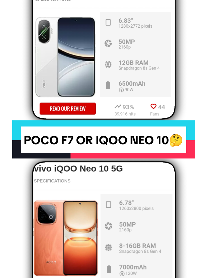 Poco F7 or iQoo Neo 10🤔 kalo gua sih iqoo🤤 - - - - #fyp #fypシ #fyppppppppppppppppppppppp #pageforyou #gadget #bismillahfyp #pocof7 #iqooneo10 #snapdragon8sgen4 