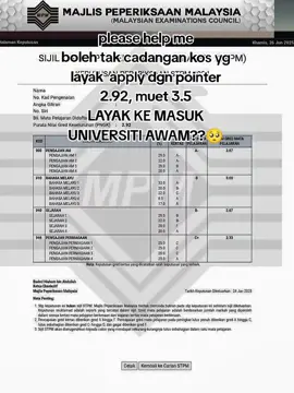 boleh tak tolong suggestkan kos yang saya layak masuk please 🥺  #keputusanstpm #stpm #stpmrecheck #mpm #stpmresult #CapCut 
