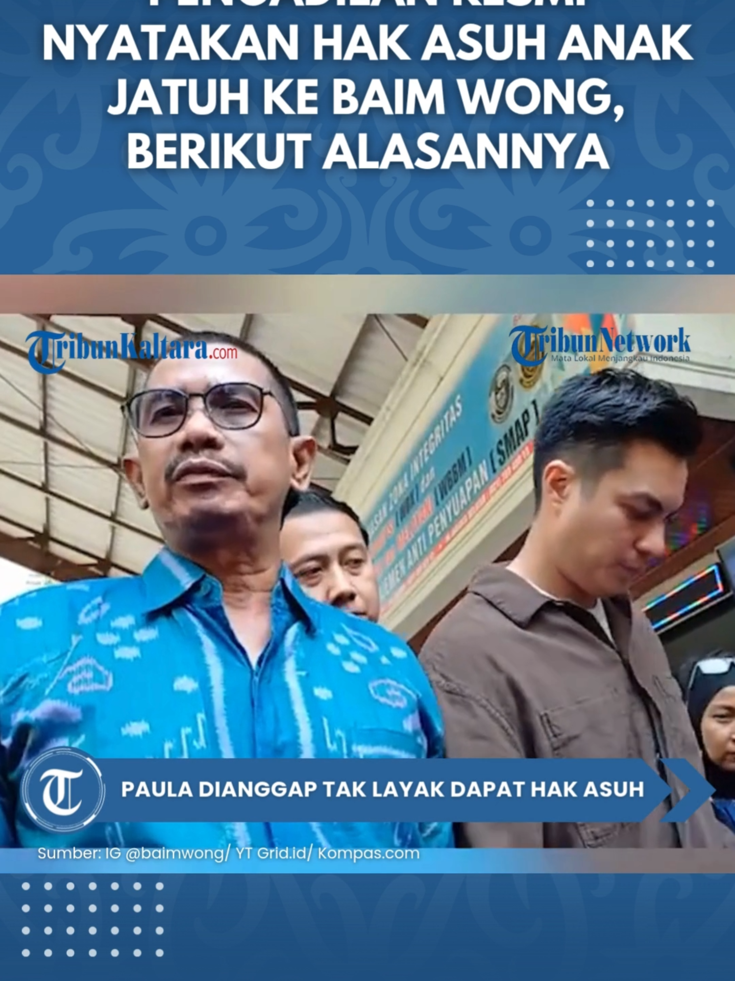 Pengadilan Tinggi Agama Jakarta Selatan akhirnya memutuskan bahwa hak asuh anak jatuh kepada Baim Wong. Sebelumnya kedua belah pihak memperjuangkan untuk medapatkan hak asuh tersebut, namun kini Paula harus menggigit jari lantaran gagal mendapatkan hak asuh kedua anaknya usai bercerai. Putusan ini diambil setelah pertimbangan panjang, termasuk penilaian bahwa Paula Verhoeven dianggap tidak layak memegang hak asuh tersebut. #BaimWong #PaulaVerhoeven #HakAsuh #Kenzo #Kiano #Cerai #PengadilanAgamaJakartaSelatan