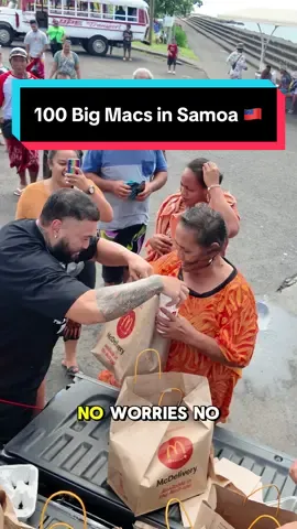 I bought 100 Large Big Mac Meals and gave it away in Samoa 🇼🇸 Thank you to @TheDoctorCARDRIPS. for sponsoring this Samoa trip! Wouldn’t have been possible without you 🤝🏽 