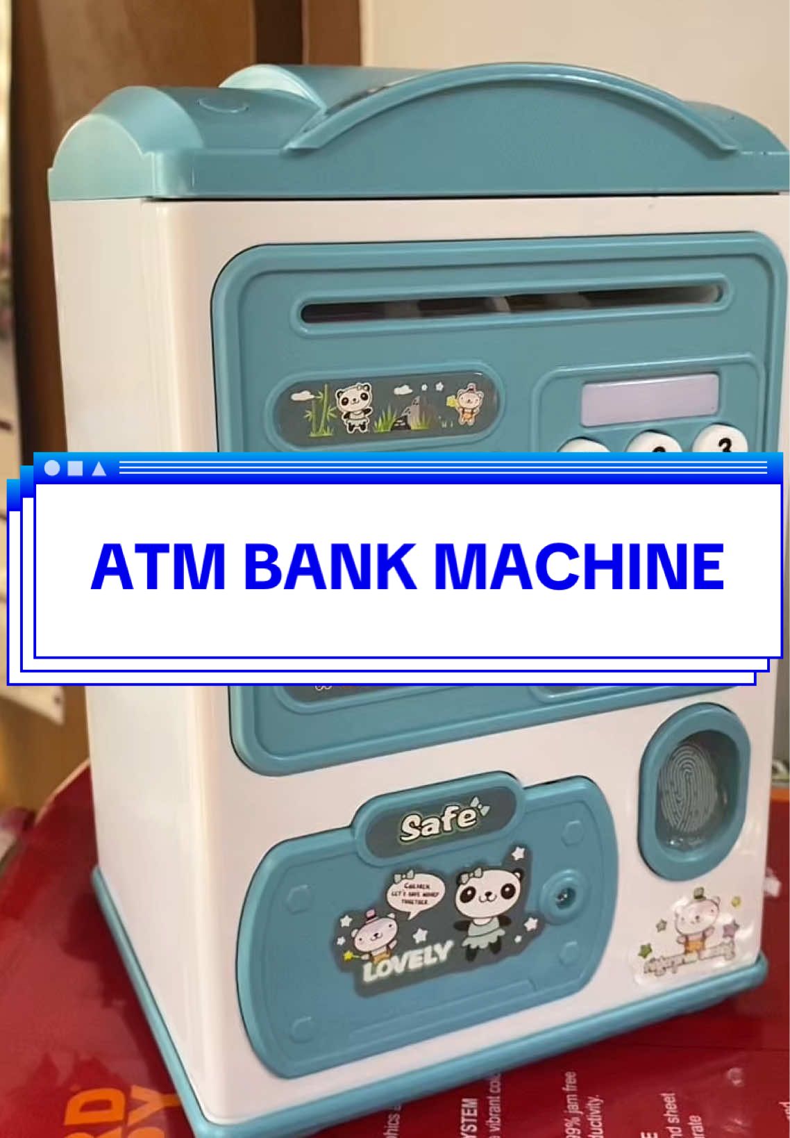 Eto yung perfect alkansya para sa mga kids or junakis niyo! May fingerprint at password siya kaya secured at hindi basta basta mabubuksan #fyp #atm #alkansya #machine 