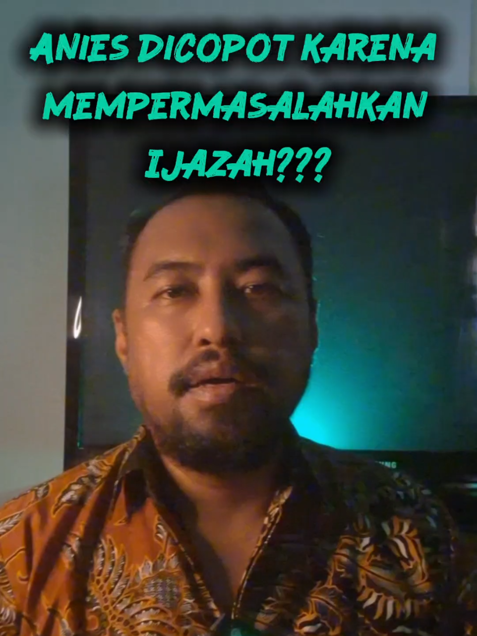 Anies Baswedan pernah melakukan sidak ijazah palsu saat menjabat Menteri Pendidikan. Langkah berani itu diduga menjadi salah satu alasan ia dicopot dari kabinet. Kini, momen tersebut kembali ramai diperbincangkan publik sebagai simbol keberanian melawan kebusukan sistem. #aniesbaswedan  #ijazahpalsu  #integritas  #Ijazahjokowi #birokrasi  #menteripendidikan  #politikbersih  #jejakanies  #anies  #mulyono #fufufafa  #kabinetkerja  #jokowi  #mendikbud  #IjazahAsli #skandalpejabat  #pendidikan  #rezimgagaltotal  #reformasibirokrasi 