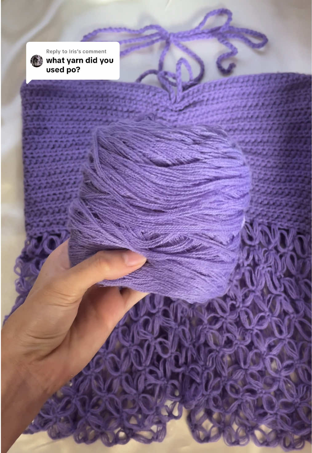 Replying to @Iris 4 ply soft indophil yarn that i bought here in tiktok🥰 #crochetersoftiktok #solomonknottop #indophilyarn #4ply #crocheter 