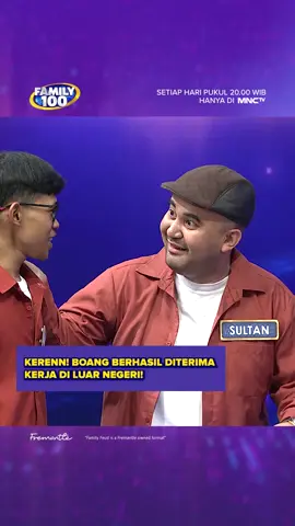 Kerennn! Boang berhasil diterima kerja di luar negeri!😱👏 #fypシ #fypgakni #fypdong #foryoupage #irfanhakim #Family100 #Family100ID #FamilyFeud #FamilyFeudID #SurveiMembuktikan #viral #hits Family 100 core #F100core #Family100core 