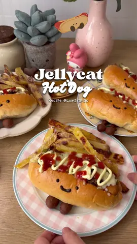 Jellycat hot dog recipe is out in my youtube channel @ LunaraLiao ✨🎀 you can also find the link in my bio 😋 these buns are so fluffy and soft! Really great for bbq season! Enjoy 🌷 #jellycat#hotdog#Recipe#cutefood#cuterecipe#jellycathotdog 