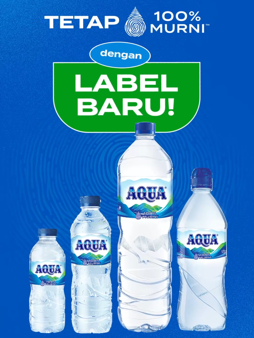 Siapa yang udah dapat AQUA tampilan baru? Meskipun label baru, isinya tetap 100% Murni 😉 #AQUADULU 