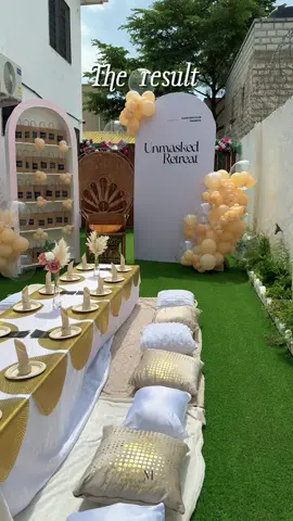 A calm, intimate setup for the Unmasked Retreat with @Clear skin club @lynnekikie 🤍 #fyp #eventdecor #eventplanning #accraghana #eventplanningservices #eventsetup #picnicsetup 