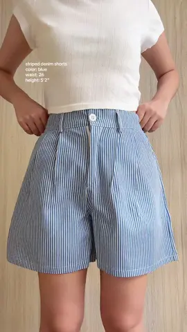 highwaist striped denim shorts 🤍 #highwaistedshorts #highwaistshorts #shorts #stripedshorts #denimshorts #jorts #jortsoutfit 