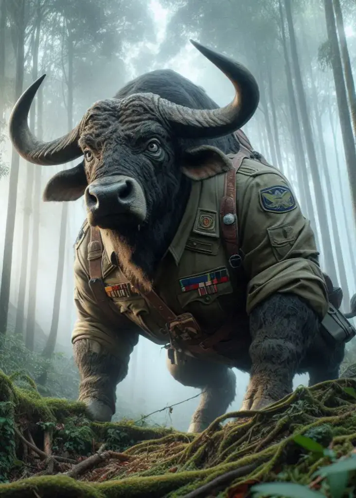 Buffalo commander maintains world peace #ai #animation #animasi #buffalo #fyp 