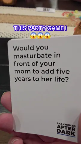 Add 5 years to her life? yep ill do it 🍆 💦💦😱🤣 This is BAD CHOICES Party Game🤣🤣🤣☠️ 2mins to learn to play 100s of question cards 😱 The questions gets rediculous conversations going 🤣 So much fun we cant wait till the next gamenight  #badchoicesgame #badchoices #partygame #funny #datenight #GameNight #FYP #viral #dycegames #games #dealsforyoudays 