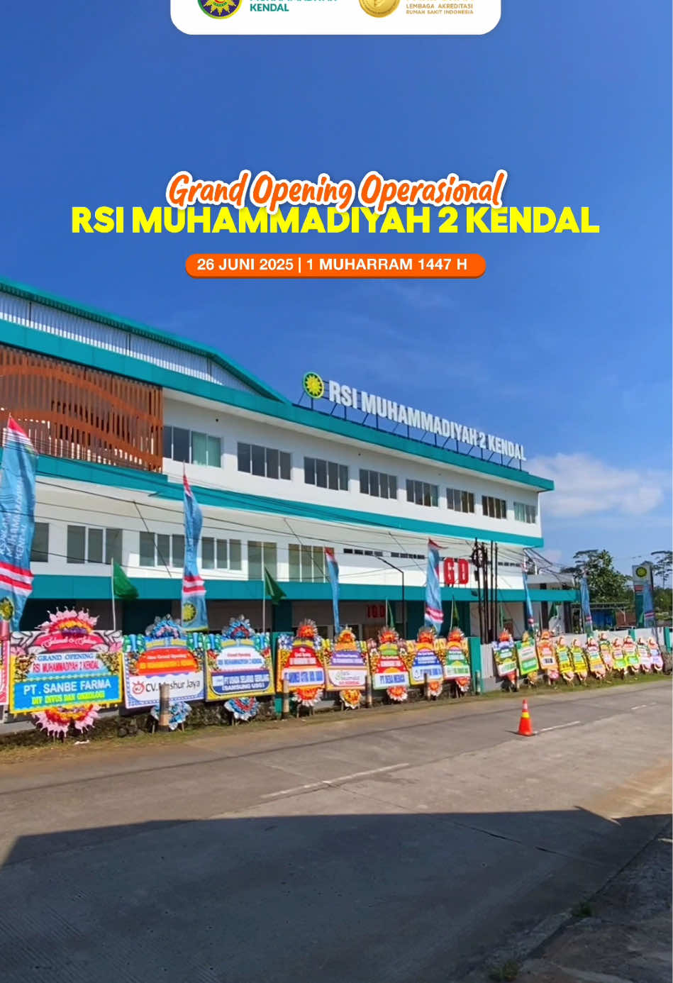 Alhamdulillah, RSI Muhammadiyah 2 Kendal yang berlokasi di Desa Pagersari, Kecataman Patean kini telah resmi beroperasional pada Kamis, 26 Juni 2025 Semoga dapat bermanfaat untuk umat dan dapat memberikan pelayanan yang terbaik bagi masyarakat