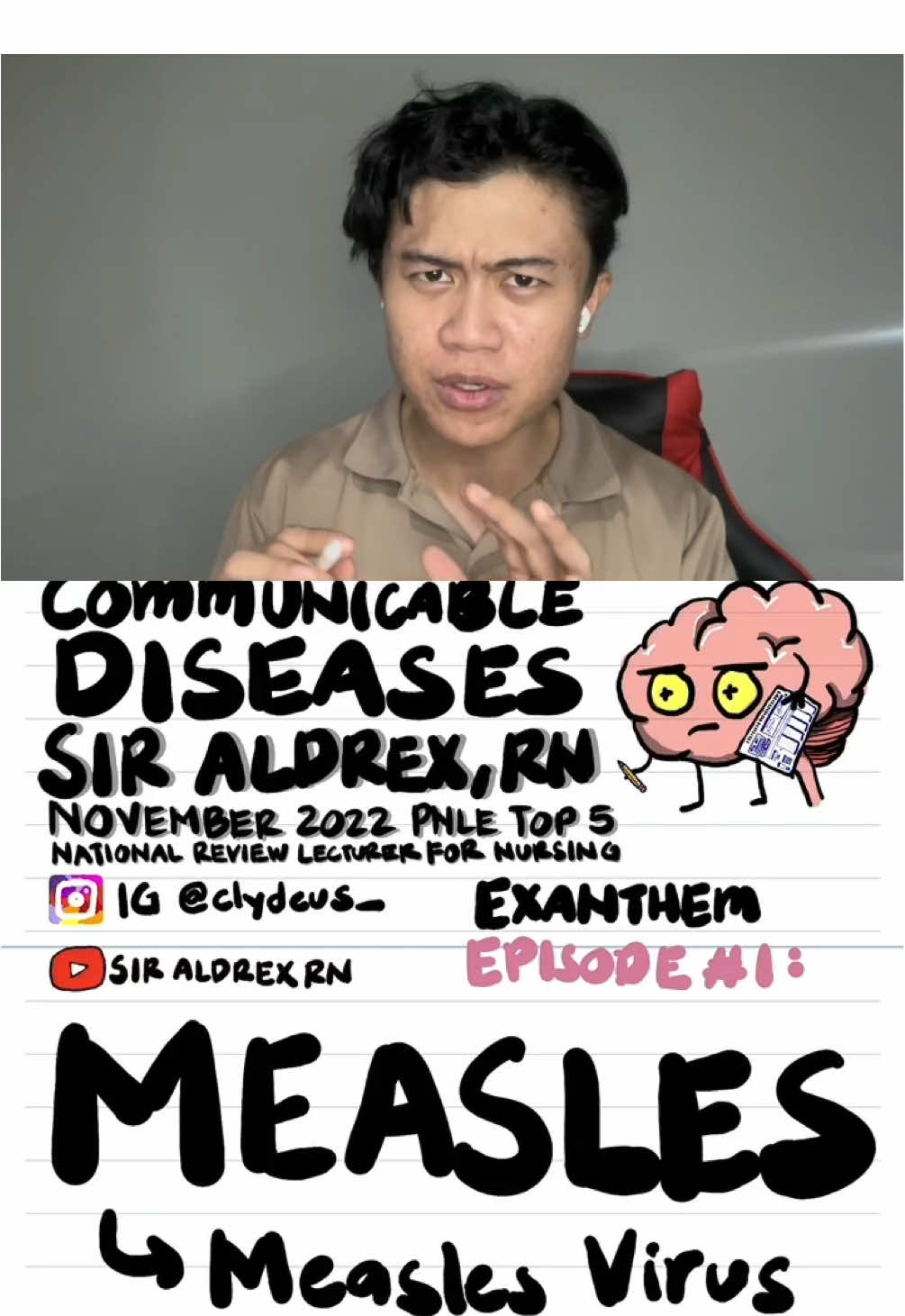 VIRAL EXANTHEM #1: Measles Hi, I am sir Aldrex, your topnotcher-lecturer! Let’s make Med-Surg concepts simple! Follow for more: @clydeus_ on Instagram #fyp #fypシ゚ #nursingstudent #foryou #nle #rn #pnle #nursing #medsurg #review #lecture #nursingreview #medicine #NursingSchool #nursetok #RN2025 #RN #boardexam #mpox #measles #virus #viral #communicablediseases 