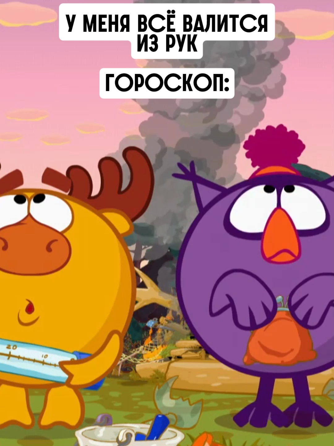В жизни: 😞 В гороскопе: 😊#Смешарики