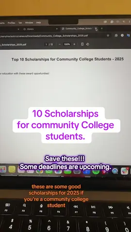 These scholarships can be useful, especially when you have outside expenses like college and books that the university may not give you money for so make sure to save these as 100 or $200 can really go along way in the future #scholarship #scholarshiptips #scholar #needtoknow #scholarshipszn #communitycollege 