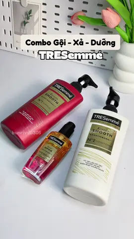 Tóc mượt chuẩn salon tại nhà với tresemmé nha các bà! #goixatresemme #nhuommau #phuchoitoc #hoptaccungunilever #haircare #hairstyle #serum #bunriviu  