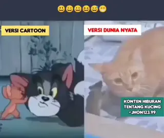Versi Cartoon dan Versi Dunia Nyata. #@jhon123.99 #Sa'ad_88 😺#Cat lovers #Kucing lucu #Tiktokfypvideo 