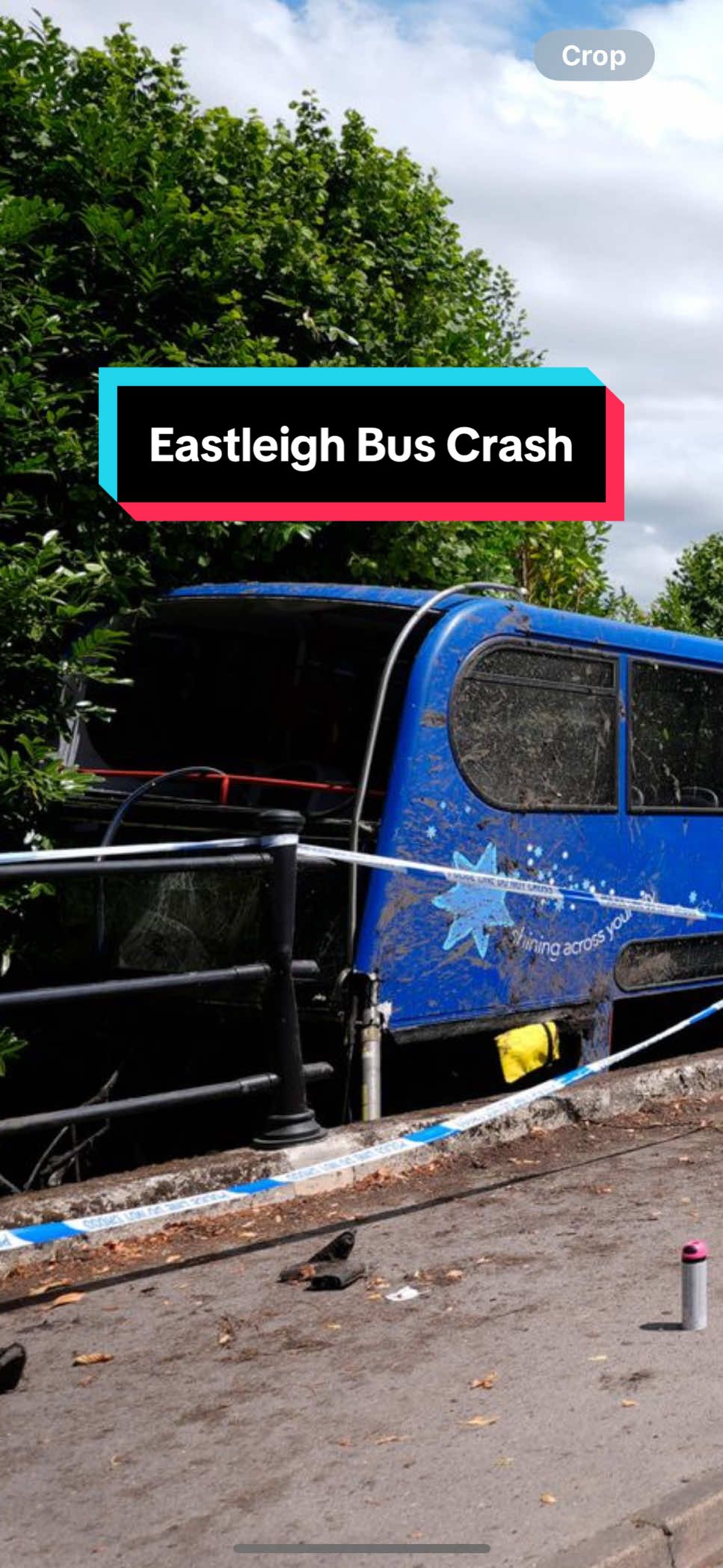 Eastleigh bus crash today 😳 #eastleigh #hampshire #bus #crash #news #breakingnews 