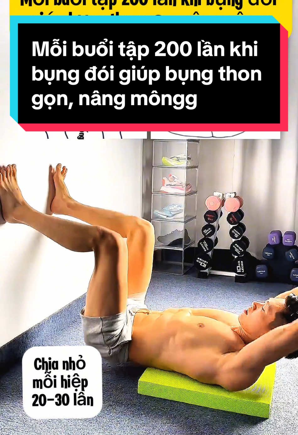 Mỗi buổi tập 200 lần khi bụng đói giúp bụng thon gọn, nâng môngg #tapmongdui #tapmongtainha #tapmongdungcach #tapduithongon #huongdantapthehinh #tapgym #tapgymdungcach #taptheduc 